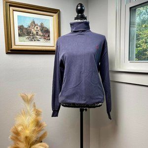 Unisex Vintage Polo Ralph Lauren Navy Turtle Neck